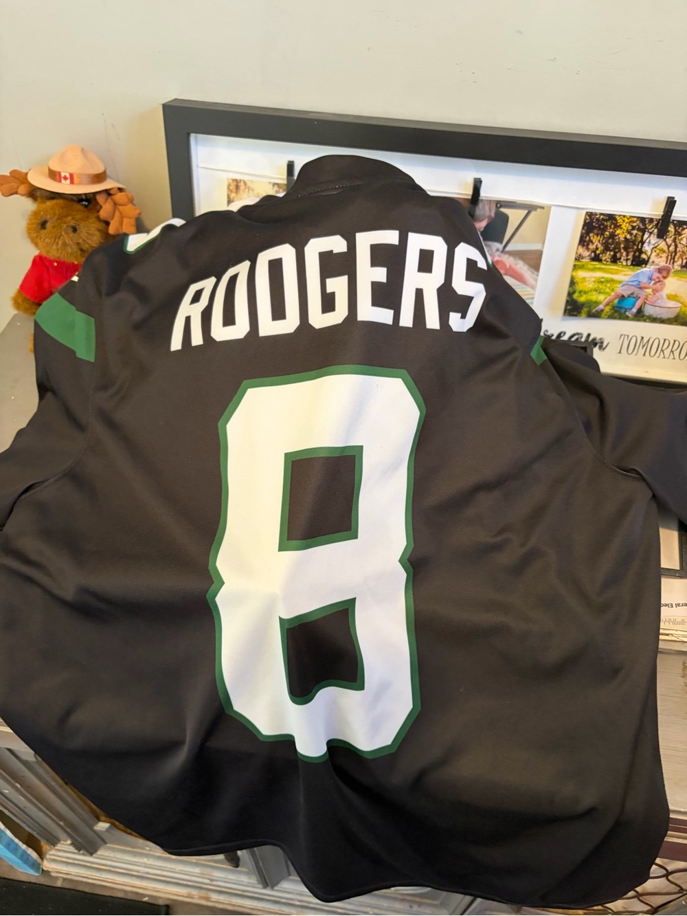 NFL Rodgers #8 Black and Green Jersey